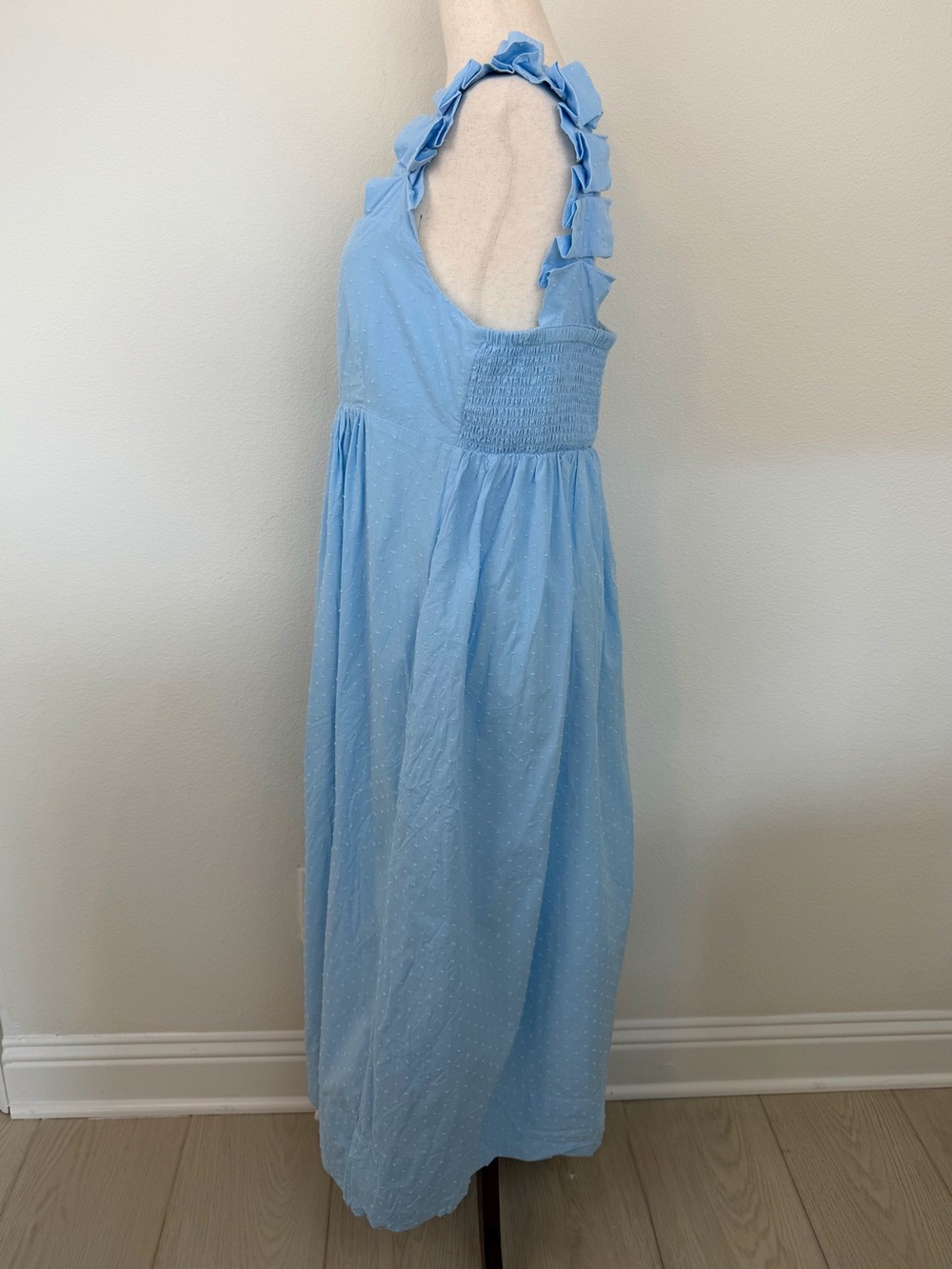 LAKE Lolly Cotton Midi Dress in Morning Blue Size Medium - Picture 12 of 14